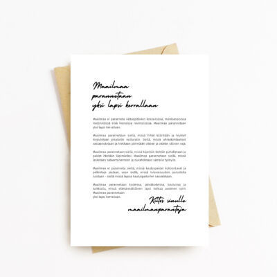 Miniposteri, Maailmanparantaja