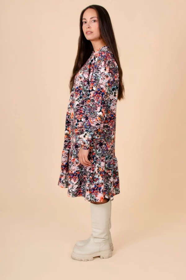 RUFFLE Sweatshirt Dress, Blooming Forest - Image 4
