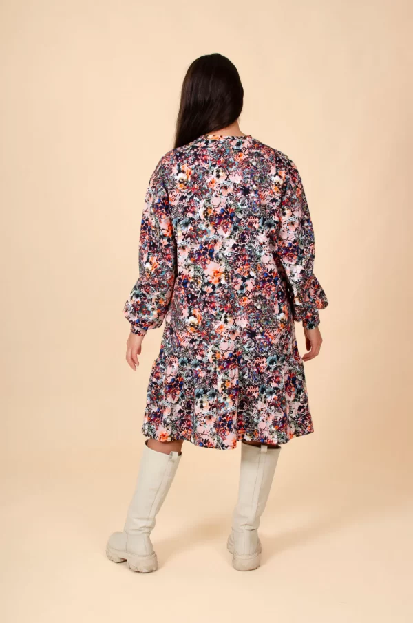 RUFFLE Sweatshirt Dress, Blooming Forest - Image 5