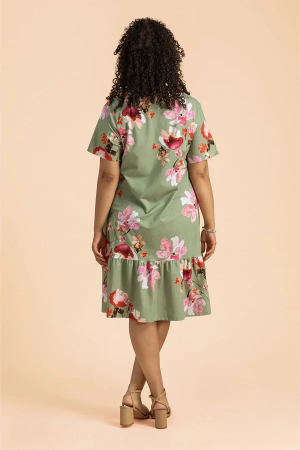 RUFFLE T-shirt Dress, Cherry Blossom - Image 3