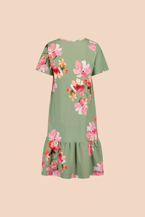 RUFFLE T-shirt Dress, Cherry Blossom - Image 6