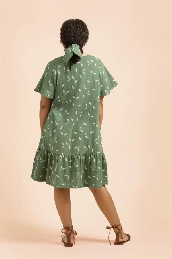 FRILL Button Dress, Sage Wind - Image 4