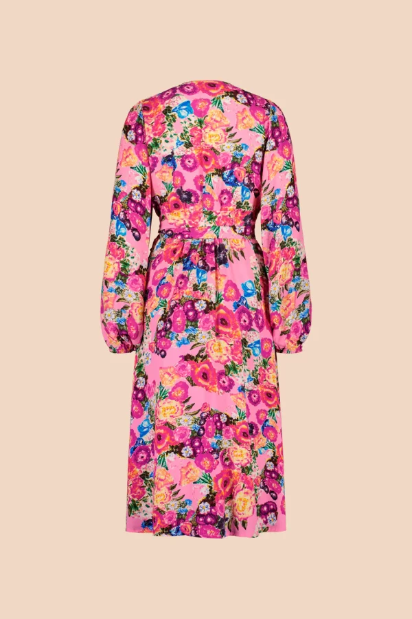 WRAP Midi Dress, Pink Marigold - Image 7