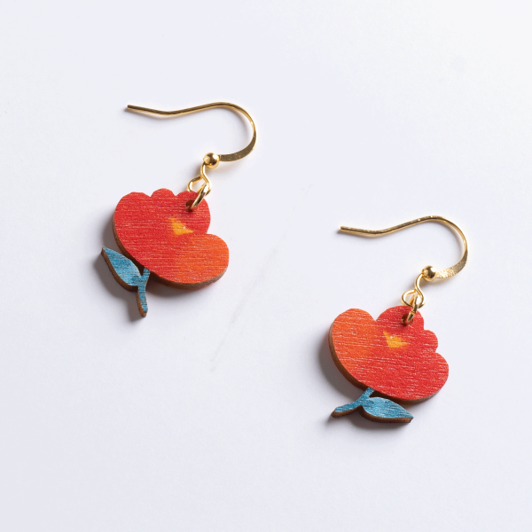 LITTLE RED FLOWER korvakorut - Image 2