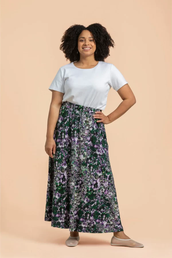 SOFT MIDI Skirt, Blooming Forest Lilac - Image 2