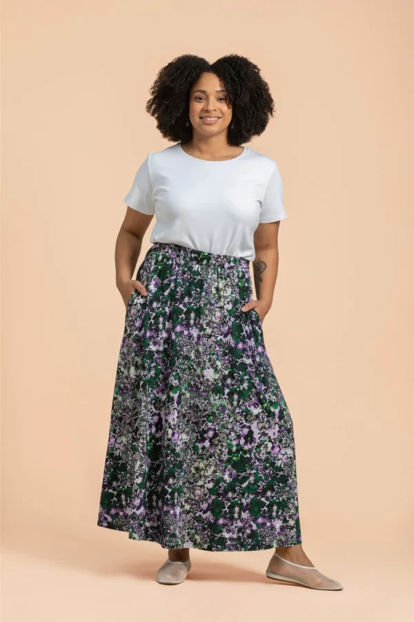 SOFT MIDI Skirt, Blooming Forest Lilac - Image 3