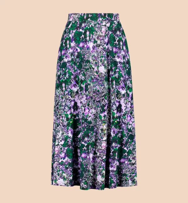 SOFT MIDI Skirt, Blooming Forest Lilac